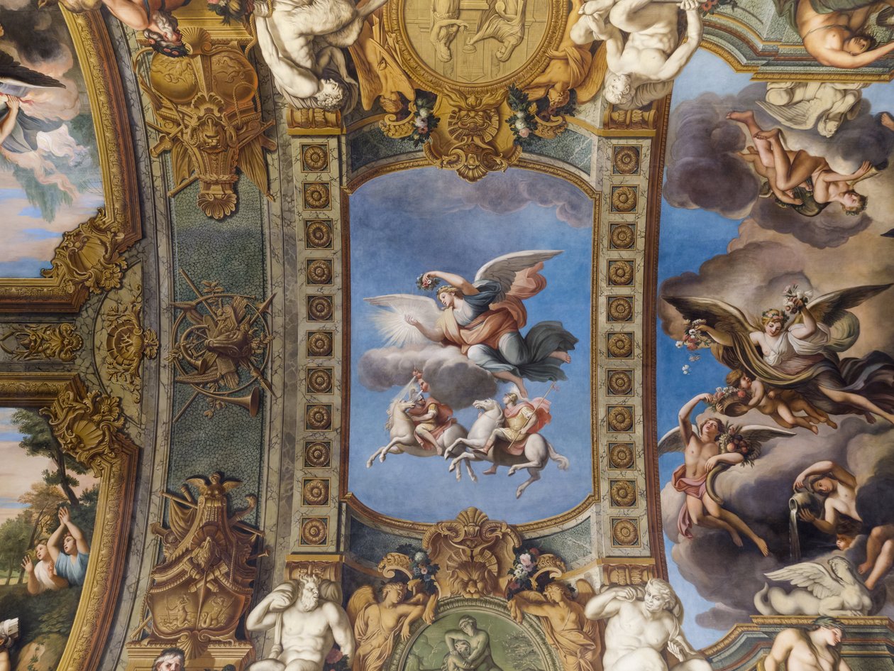 Allegorie du Soleil ، لوحة جدارية من قبو Galerie doree ، بقلم فرانسوا بيرييه (1594-1649) ، 1645. بنك فرنسا. فندق دي تولوز ، فندق دي لا فيليير السابق ، باريس - فندق دي تولوز ، المقر الرئيسي بواسطة غير معروف