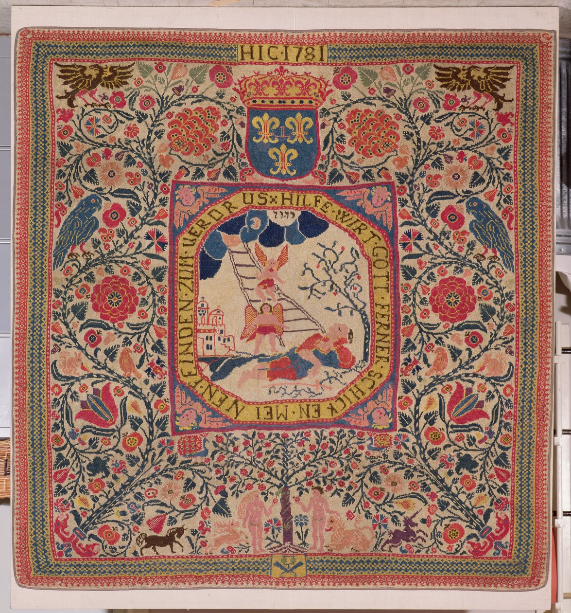 سجادة مصنوعة يدويًا تصور حلم جاكوبس ، الألزاس ، 1781 (صوف) بواسطة غير معروف
