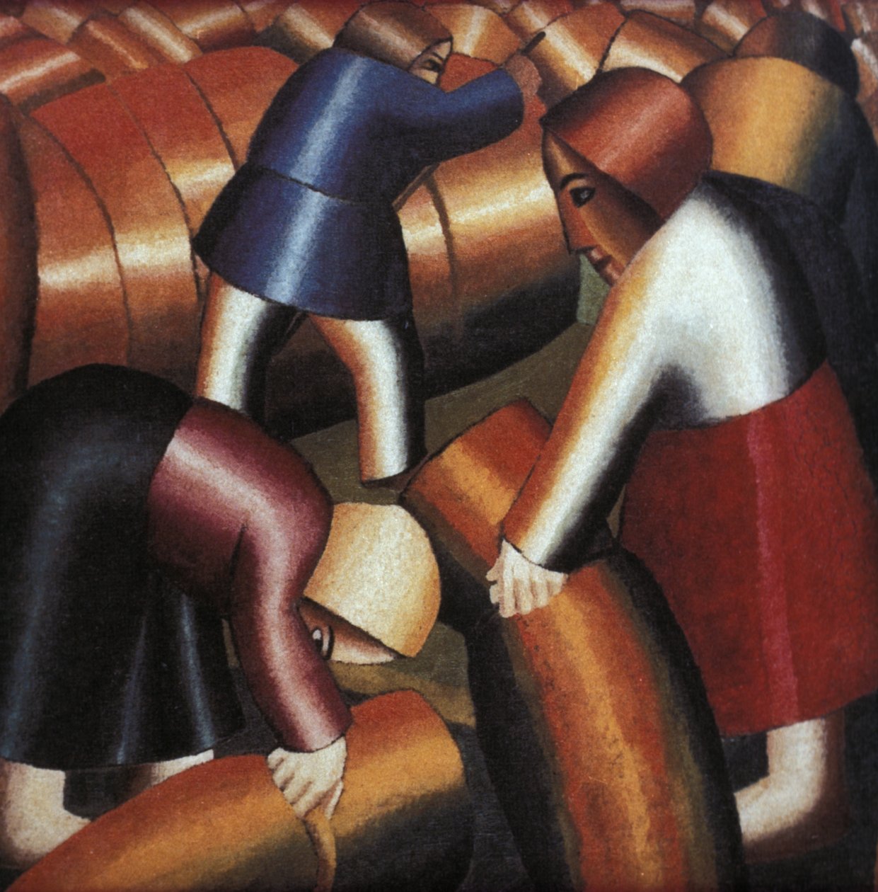 Haymaking (1928) لوحة ماليفيتش. بواسطة غير معروف