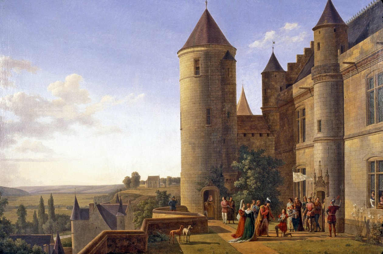 Indre & Loire N * 183 - Chateau de Loches - Meeting of Charles VII and Joan of Arc a Loches - by Alexandre Millin du Perreux (1764-1843) بواسطة غير معروف