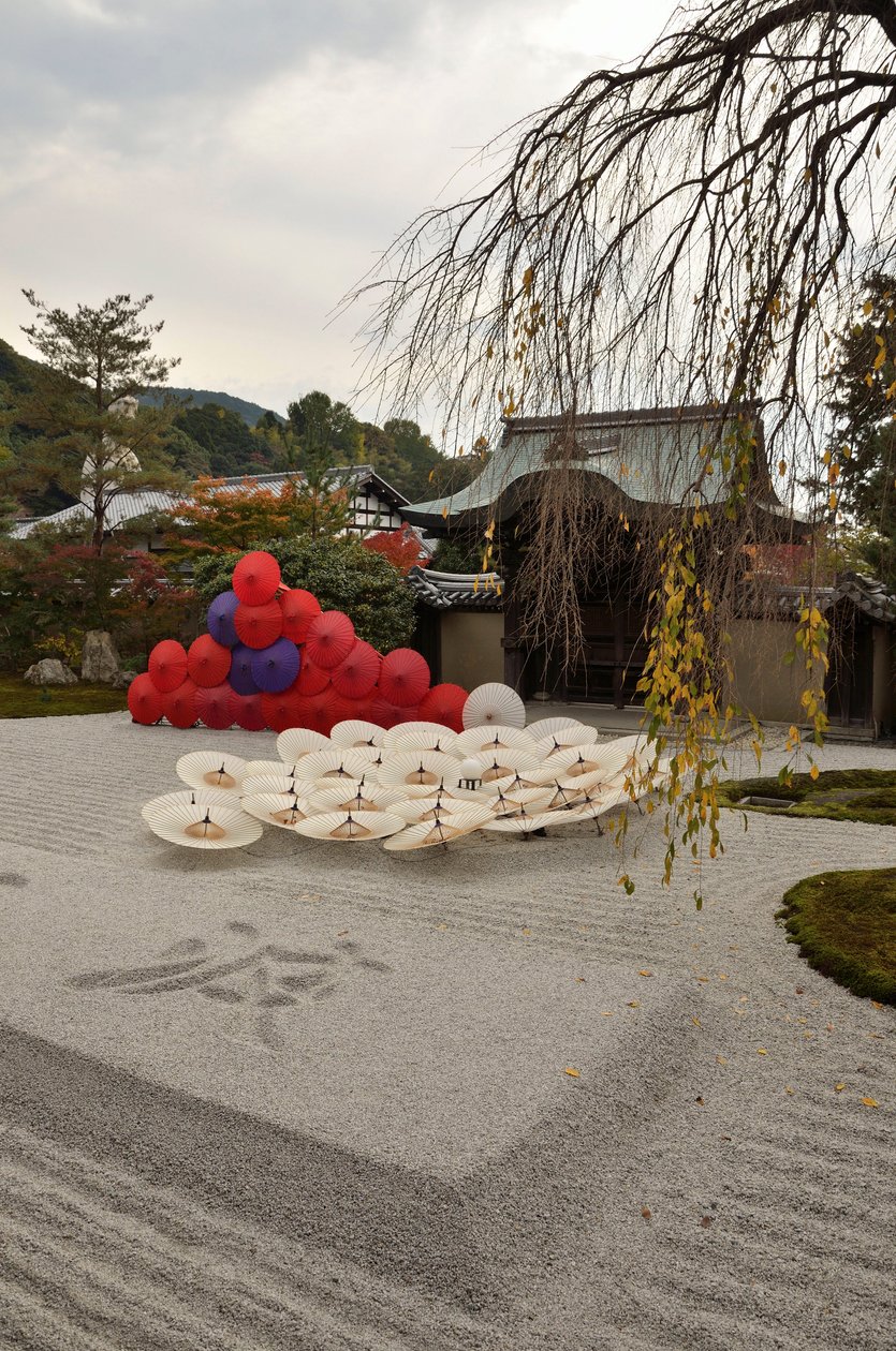 Kodai-ji أو Kodaijusho-Zenji-Kyoto (اليابان) - فترة إيدو - حديقة المشي المعبد البوذي مع البركة و karesansui (حديقة المناظر الطبيعية الجافة) - تأسست عام 1605 بواسطة Kita no Mandokoro (زوجة Toyotomi Hidey بواسطة غير معروف