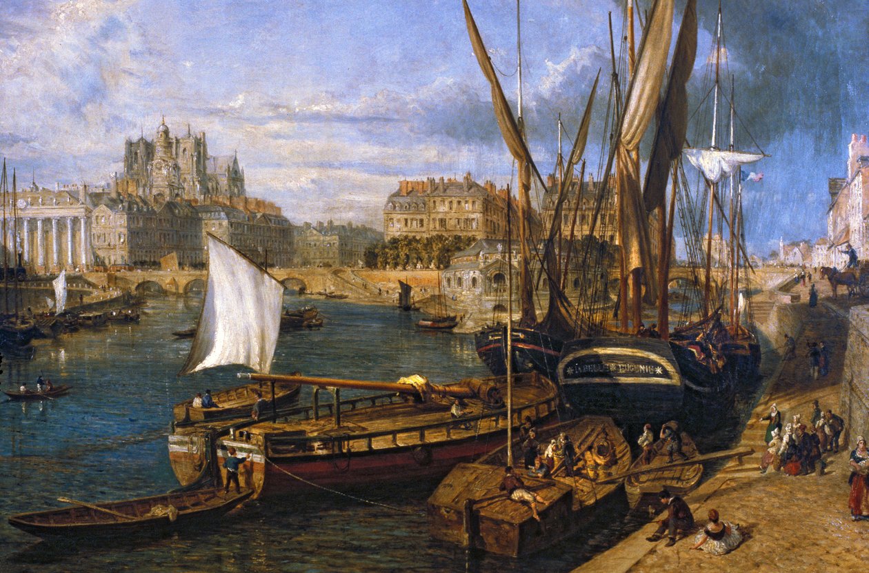 لوار أتلانتيك N * 120 - نانت - متحف دوبري - "" ميناء نانت "- بقلم باروت ويليام (1813-1869) - لوحة 1804 بواسطة غير معروف