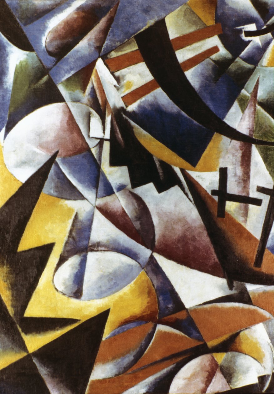 البناء الرسومي (1920) لوحة ليوبوف بوبوفا (1889-1924). بواسطة غير معروف