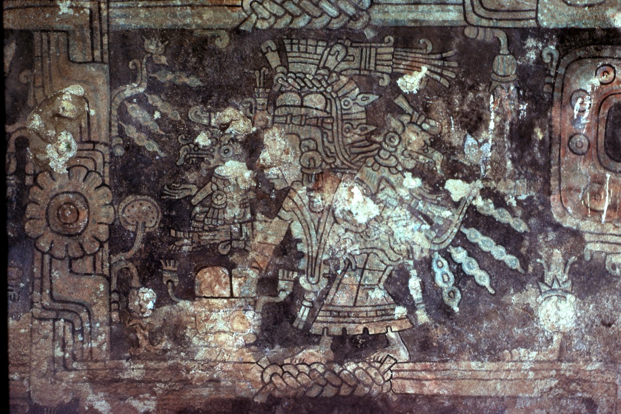 الإلهة Ixchel ، الجزء الداخلي من معبد اللوحات الجدارية ، مايا أواخر فترة ما بعد الكلاسيكية ، تولوم ، شبه جزيرة يوكاتان ، المكسيك بواسطة غير معروف
