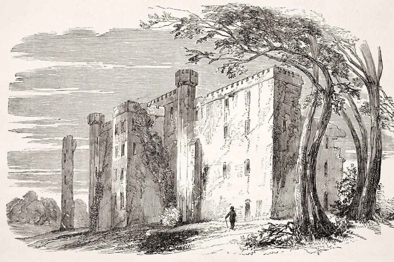 قلعة Dangan ، County Meath ، من "Old England&39;s Worthies" للورد Brougham وآخرون ، لندن المنشورة ، 1880s (ليثو) بواسطة مدرسة اللغة الإنجليزية