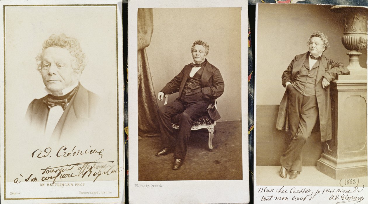 بطاقات العمل التي تصور Adolphe Cremieux ، c.1862 بواسطة مصور فرنسي