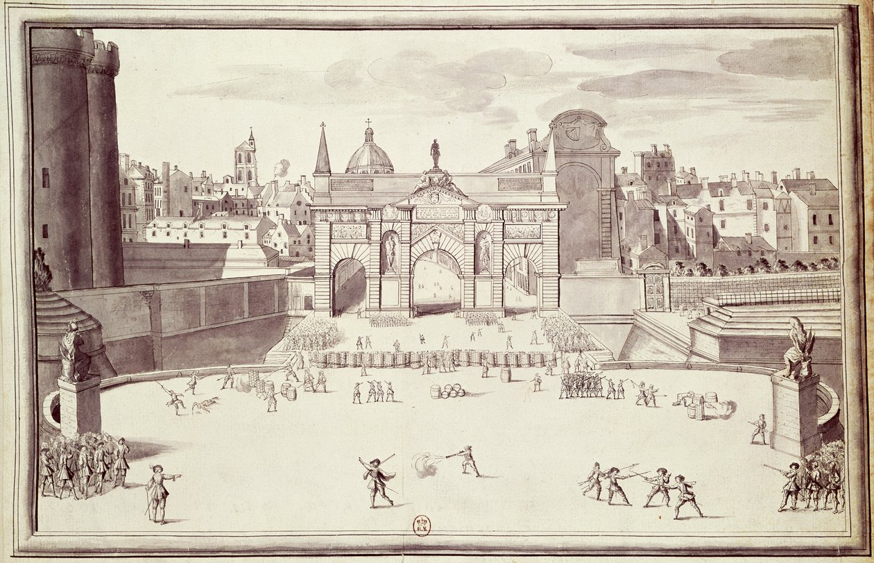 الحواجز في بورت سانت أنطوان ، 26 أغسطس 1648 (قلم وحبر على ورق) بواسطة المدرسة الفرنسية