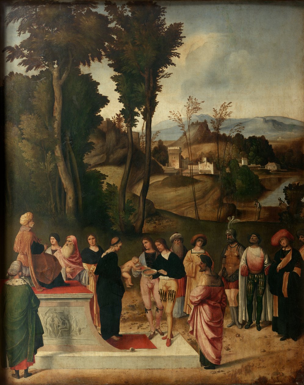 موسى يخضع للمحاكمة بالنار بواسطة Giorgione da Castelfranco