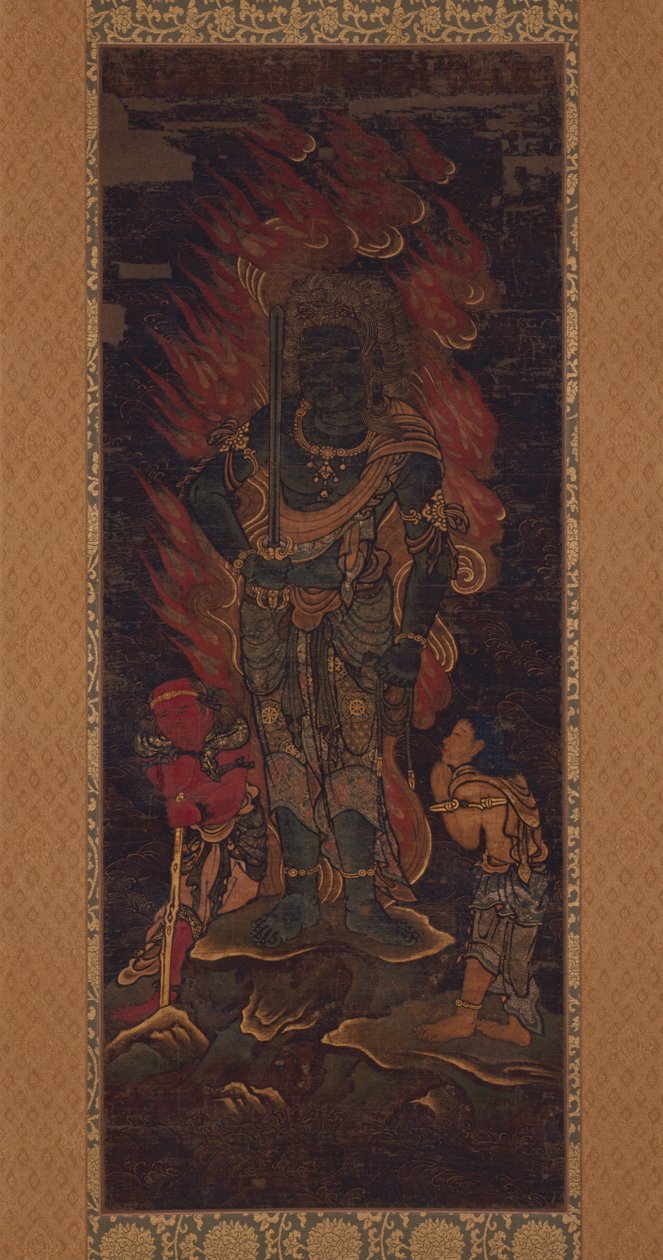 Acala Vidy ar aja (Fudō Myōō) واثنين من الحاضرين بواسطة غير معروف