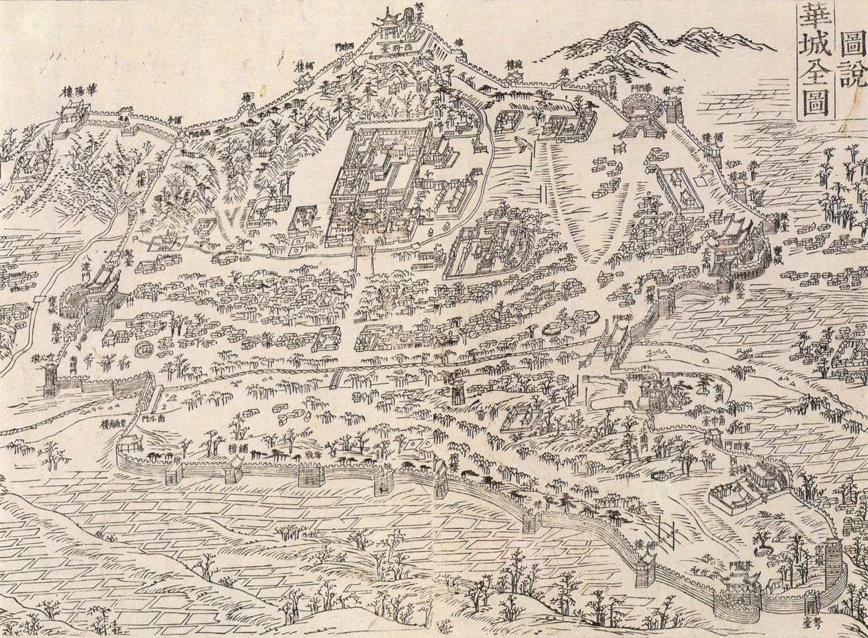 خريطة عسكرية لقلعة Hwaseong ، من Hwaseong Uigwe. بواسطة غير معروف