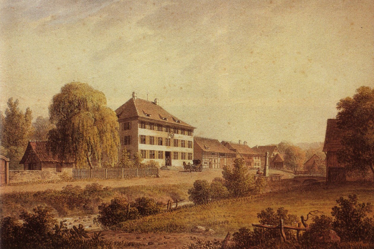 الرسم بالألوان المائية ſhewing the Eagle Inn at Baſſersdorf بواسطة غير معروف