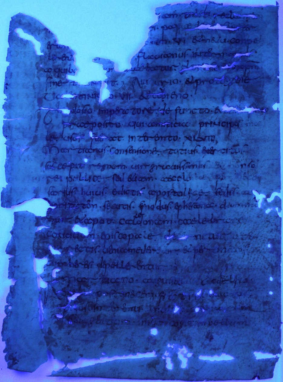الورقة 2 مقابل مجلد المخطوطة (palimpsest) بواسطة غير معروف