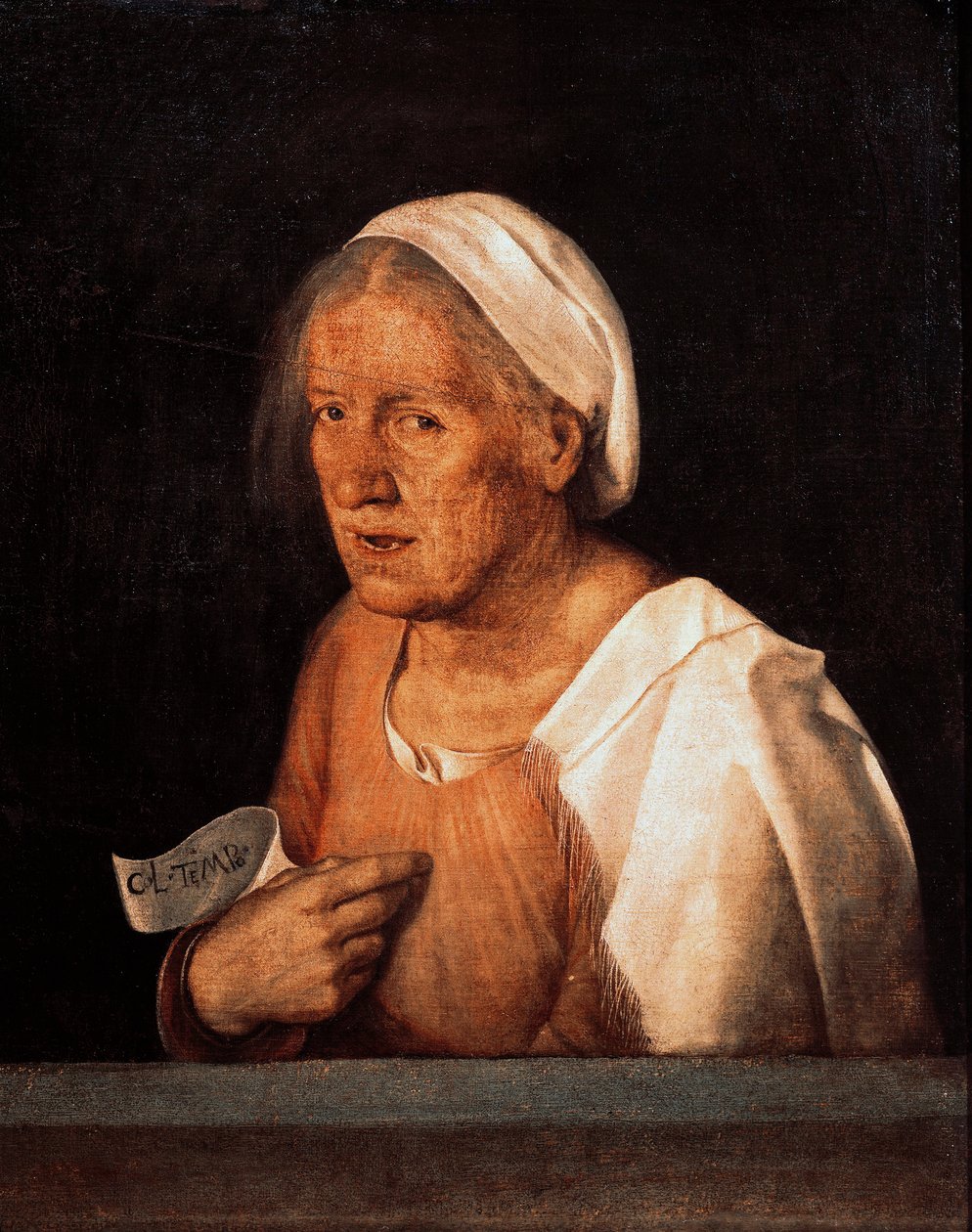 La Vecchia (The Old Woman) after 1505 (oil on canvas) بواسطة جيورجيون