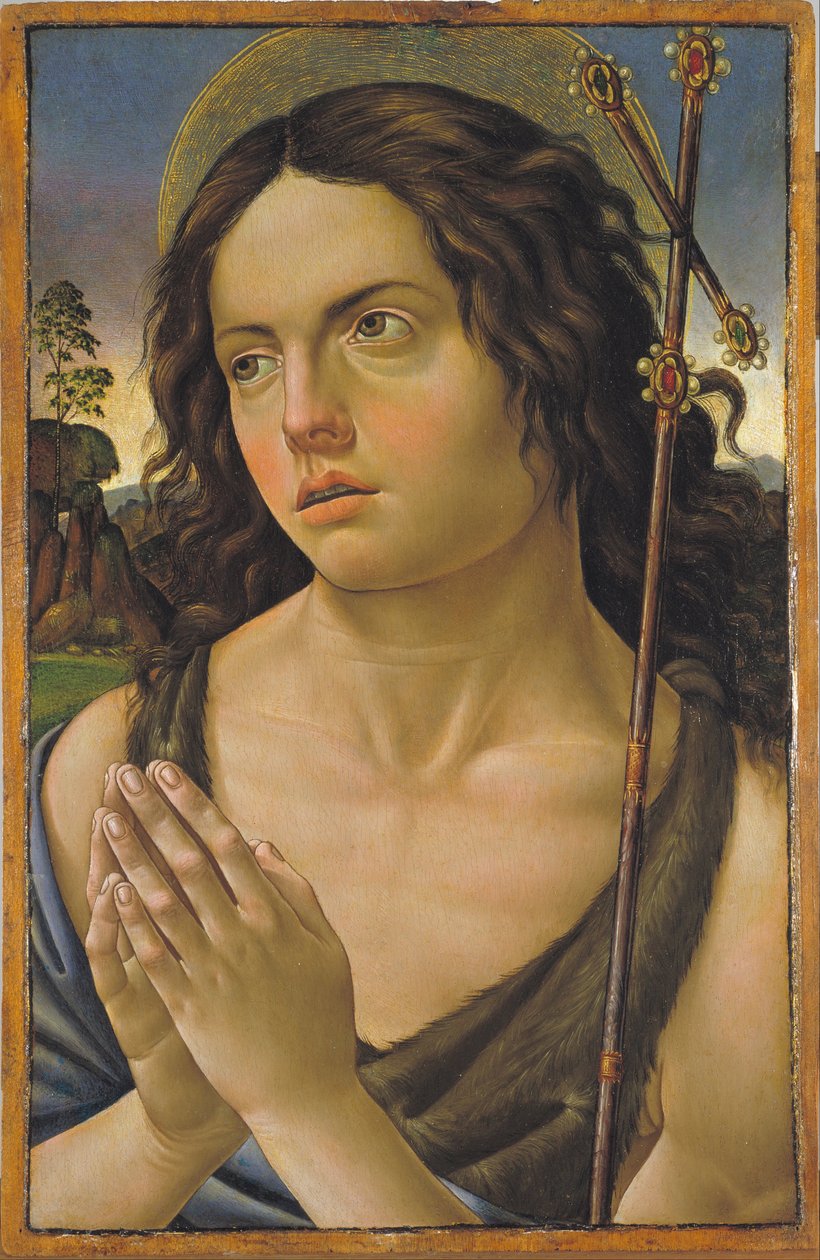القديس جان لو بابتيست - القديس يوحنا المعمدان - Peinture de Raffaellino Capponi ، dit Raffaellino del Garbo أو Raffaele dei Carli (1466-1524) - ج. 1505 - تمبرا على اللوح - 47x30.7 - Museu Nacional d