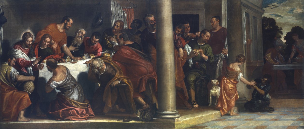 العشاء الأخير حوالي 1580 (زيت على قماش) بواسطة فيرونيز