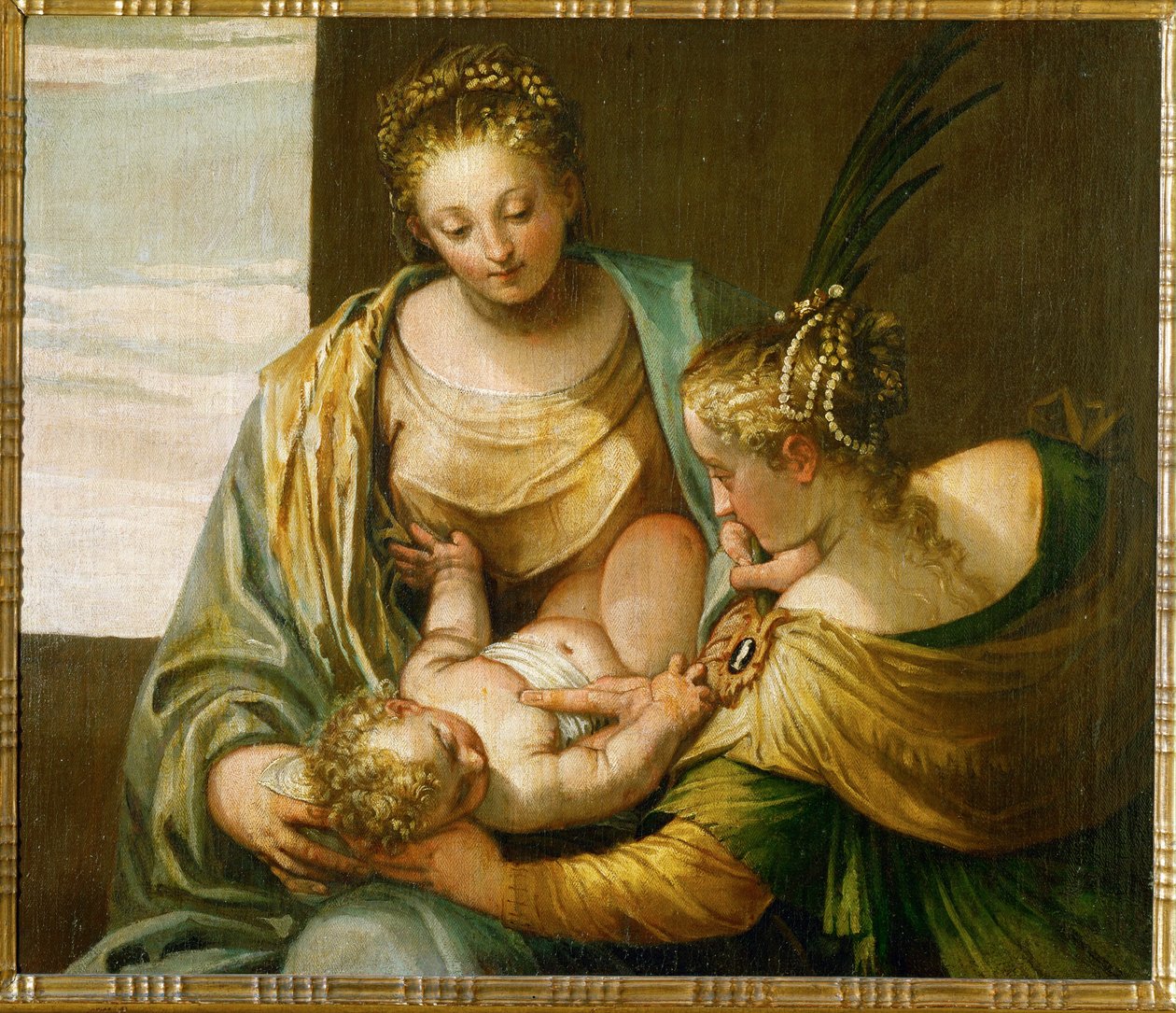 الزواج الصوفي للقديسة كاثرين أوف سيينا ... (زيت على قماش) بواسطة (1528-88) فيرونيزي