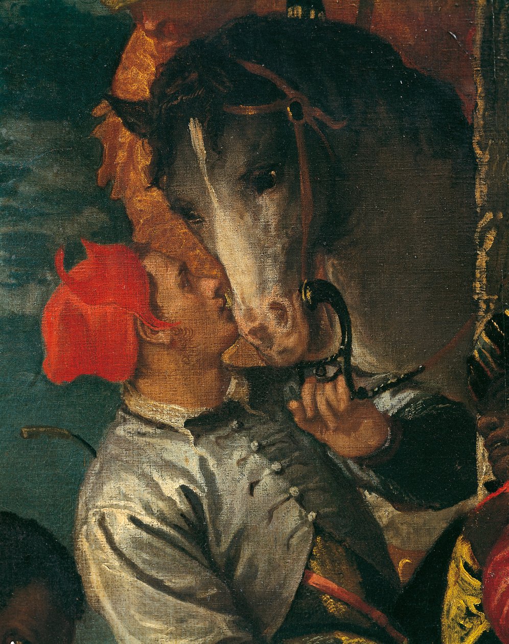 شخصية العريس، تفاصيل من عبادة المجوس، لباولو كالياري المعروف باسم فيرونيز (1528-1588)، زيت على قماش، 355x320 سم بواسطة (1528 88) فيرونيز