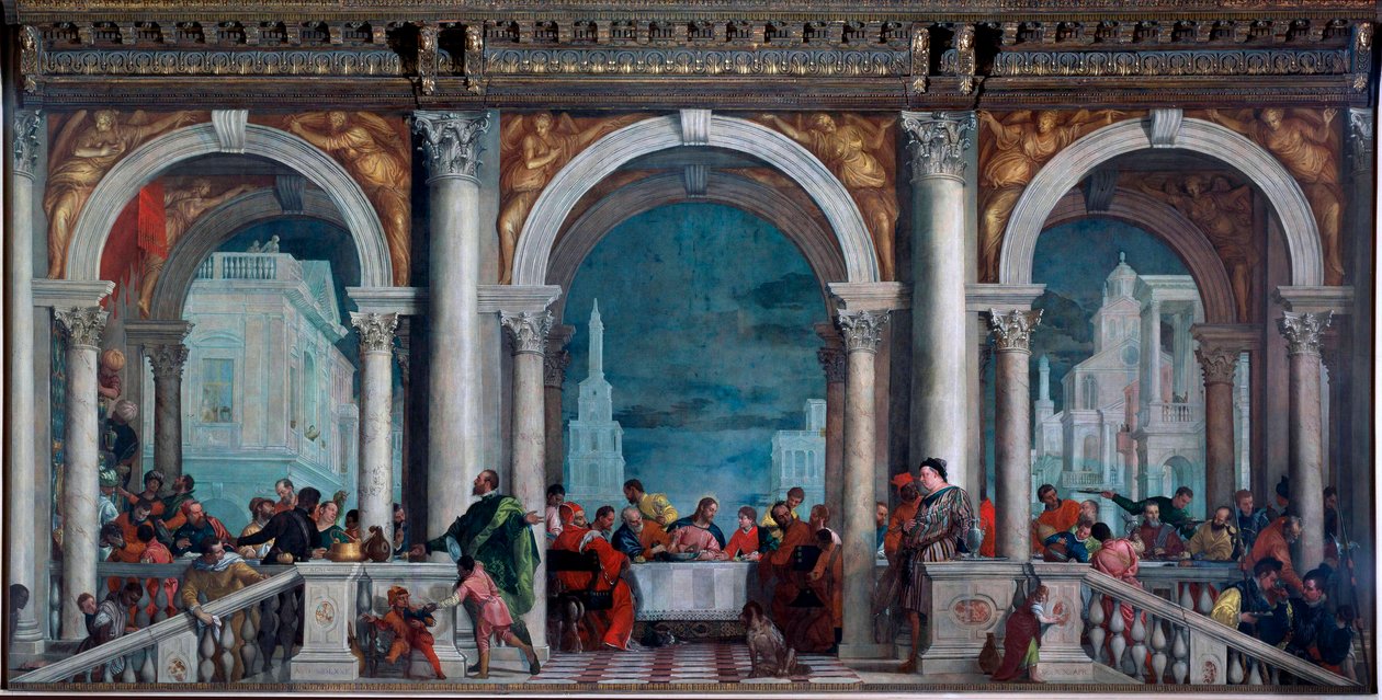 الوجبة في Levi Painting بواسطة Paolo Veronese Caliari (1528-1588) 1573 Dim. 5،51x13.1 م البندقية ، جاليري ديل أكاديميا بواسطة فيرونيز