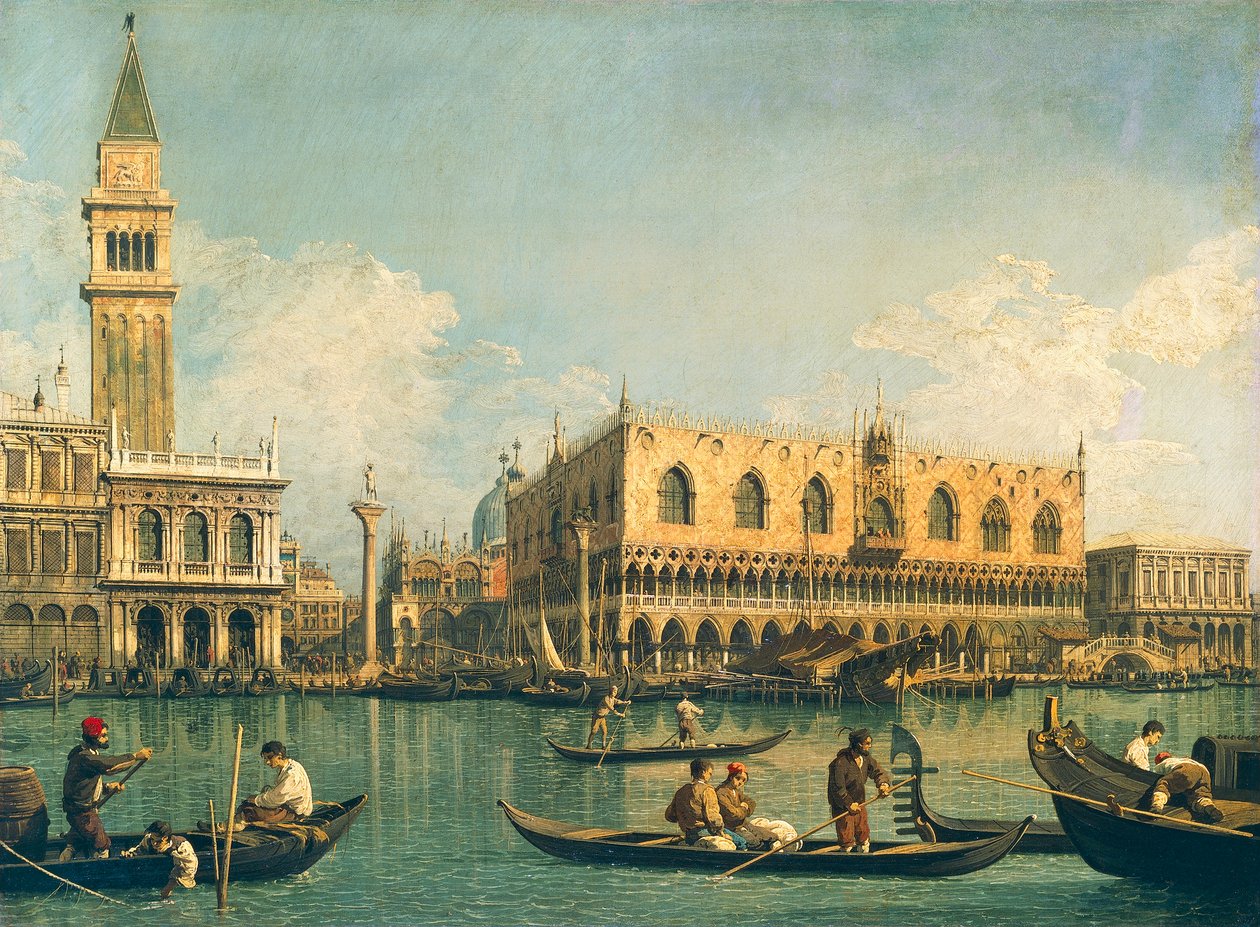مولو من Bacino di San Marco في يوم الصعود ، بواسطة قناة جيوفاني أنطونيو ، المعروفة باسم كاناليتو (1697-1768) ، زيت على قماش ، 53.5 × 71 سم ، 1730-1 بواسطة (1697-1768) كاناليتو