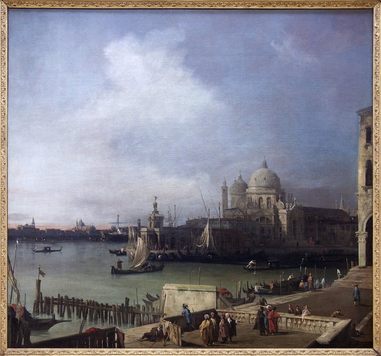 منظر لمدينة البندقية ، رسم زيتي لقناة جيوفاني أنطونيو (1697-1768) ، منظر للقناة الكبرى وكنيسة سانتا ماريا ديلا سالوت. تصوير ، كيم يونغتاى ، غرونوبل ، متحف غرونوبل. بواسطة كاناليتو