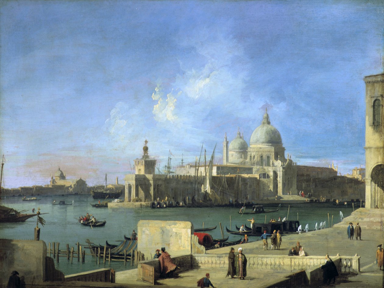 منظر التحية من مدخل القناة الكبرى في البندقية بواسطة (1697-1768) كاناليتو