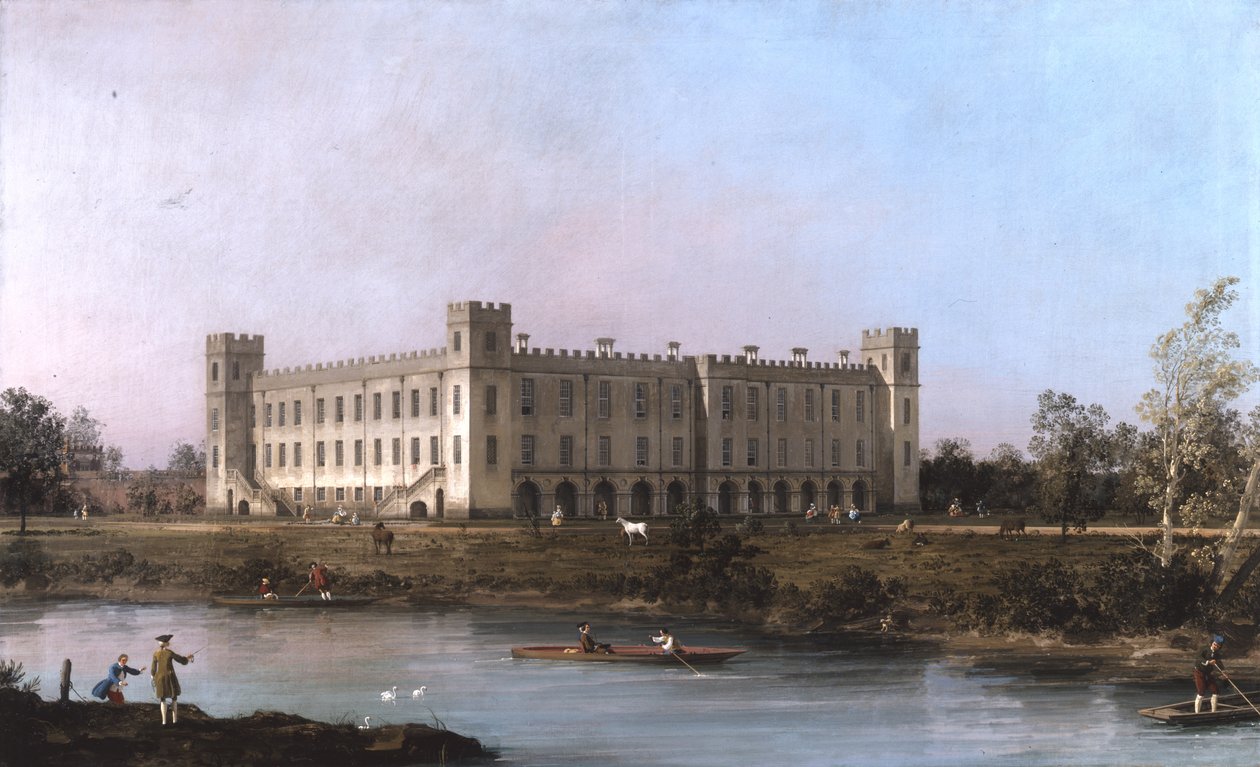 A view of Syon House across the Thames from the South East بواسطة كاناليتو
