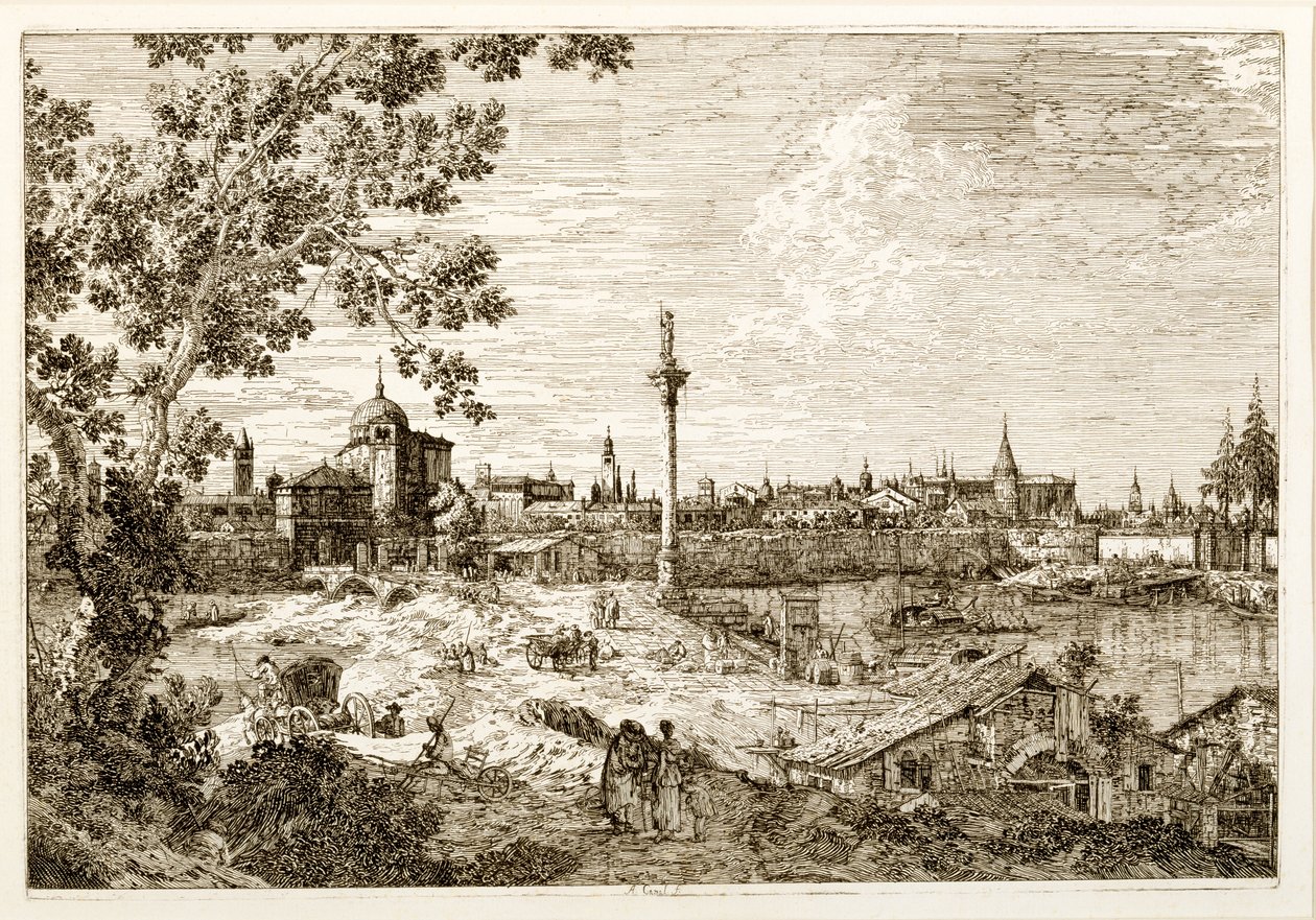 منظر تخيلي لبادوا ، حوالي عام 1740 (نقش) بواسطة كاناليتو