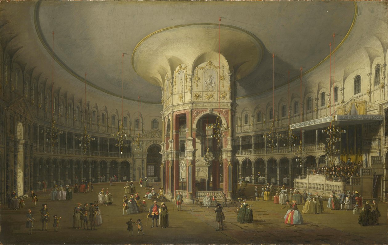 منظر داخلي لقاعة Rotunda of Ranelagh في لندن بواسطة كاناليتو
