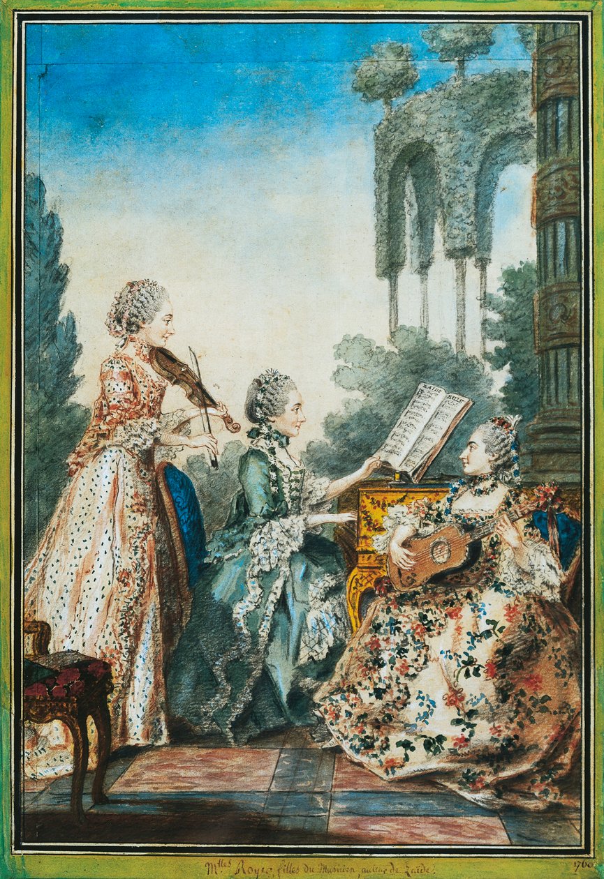 البنات الثلاث للملحن جوزيف نيكولاس بانكريس روير (حوالي 1705-1755) يؤدون موسيقى الباليه زايد بواسطة كارمونتيل