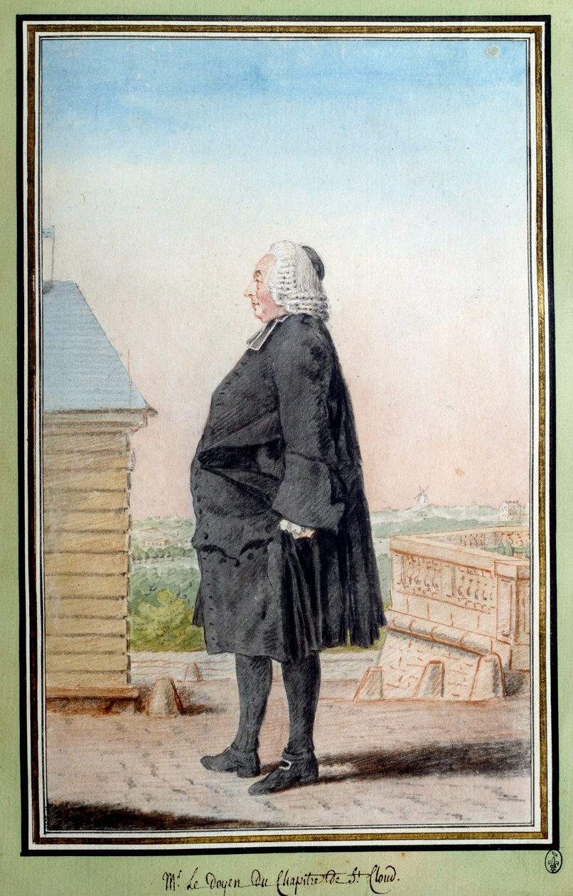 صورة للسيد العميد من فصل Saint Cloud Aquarelle بواسطة Louis Carrogis dit Carmontelle (1717-1806) من القرن الثامن عشر. شانتيلي ، متحف كوندي بواسطة كارمونتيل