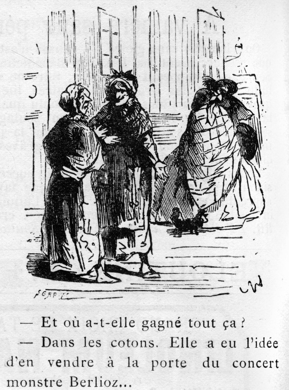 رسم كاريكاتوري عن عمل هيكتور بيرليوز (1803-1869) صممه نادار عام 1856 لمجلة "" Pour rire "". بواسطة نادار