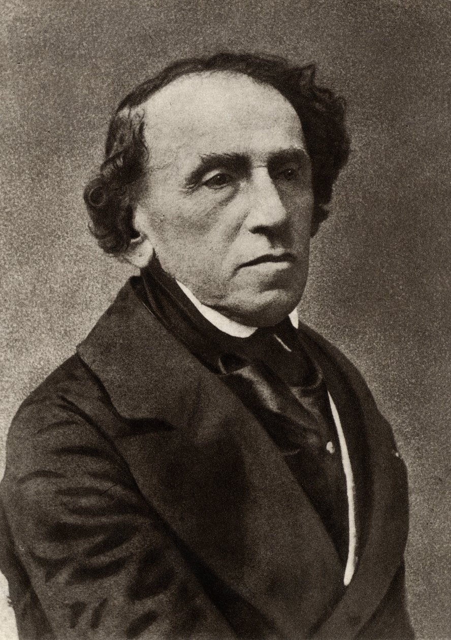 جياكومو مييربير (1791-1864) (جاكوب ليبمان بير) الملحن الألماني الذي استقر في باريس وأثبت نفسه كأفضل ملحن لأوبرا فرانش الكبرى (صورة b / w) بواسطة (1820-1910) نادر