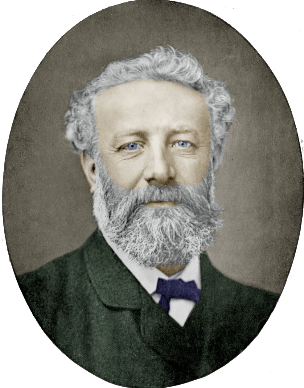 جول فيرن (1828-1905)، روائي فرنسي، تصوير نادر، صورة ملونة بواسطة (1820 1910) نادر