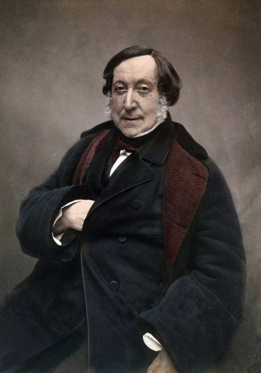جيواتشينو (أنطونيو) روسيني (1792-1868) ملحن إيطالي. بعد تصوير نادر بواسطة نادار
