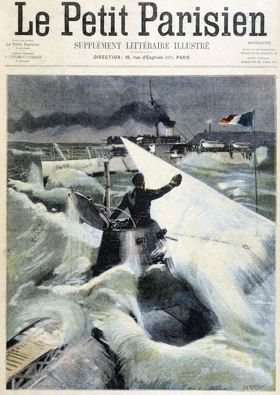 تجربة الغواصة "" Le Morse "- في" "Le Petit Parisien" "من 11/08/1901 بواسطة (بعد) كاري
