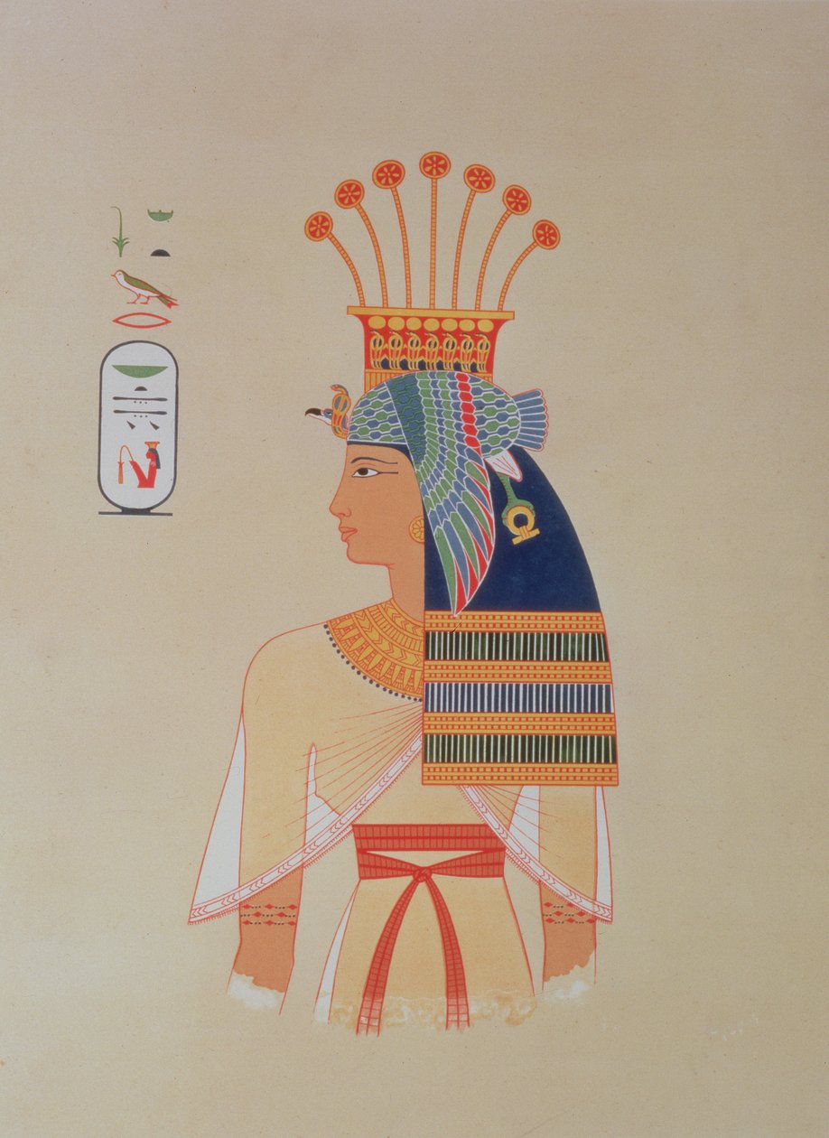 746.c.1. & f.8 صورة للملكة نبتو ، ابنة رمسيس ميامون ، من تاريخ الفن المصري القديم ، باريس بواسطة (بعد) المدرسة الفرنسية
