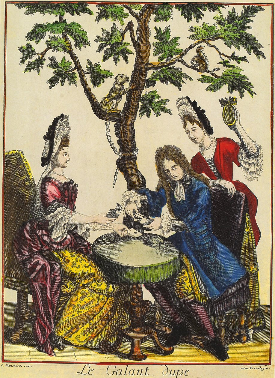 The Gallant Dupe ، نقش بواسطة Theodorus Danckerts (1663-1727) بواسطة (بعد) المدرسة الفرنسية