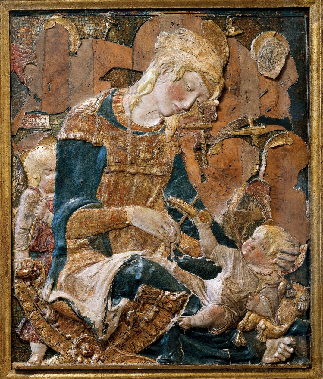 مادونا والطفل ، الإغاثة الأساسية (الطين) بواسطة (Attr. to) Donatello