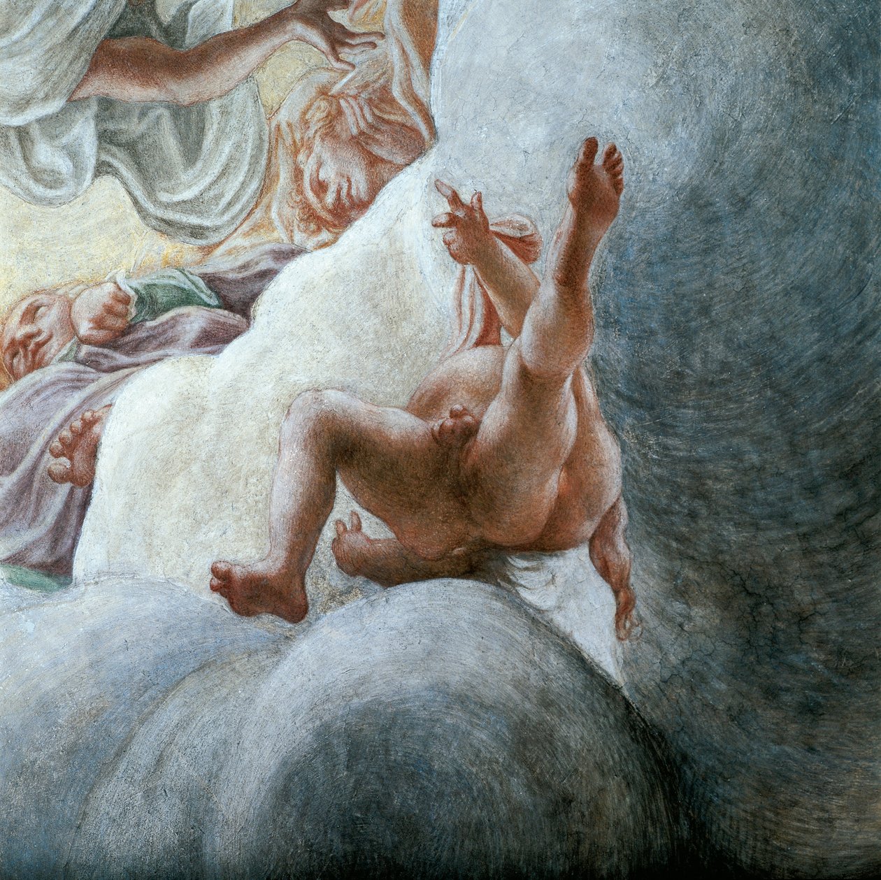 Angel in flight, detail from Assumption of Virgin بواسطة (1489-1534) كوريجيو