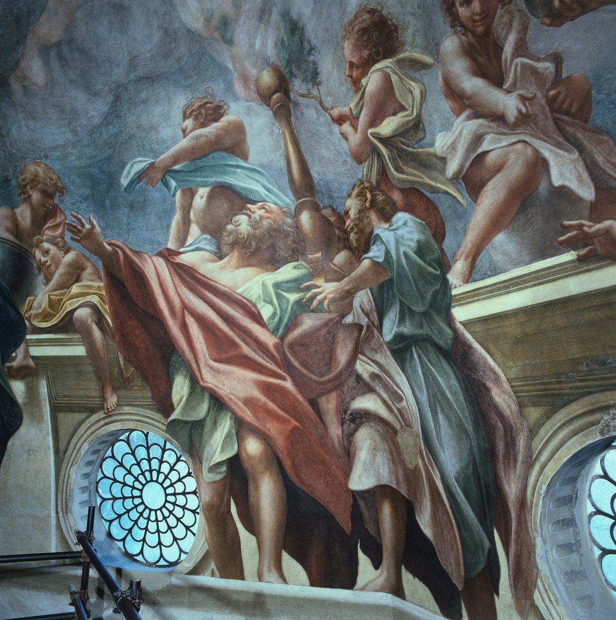 Apostles and youths, by Antonio Allegri Da Correggio (1489-1534), fresco, Dome of Parma Cathedral, Italy بواسطة (1489-1534) كوريجيو