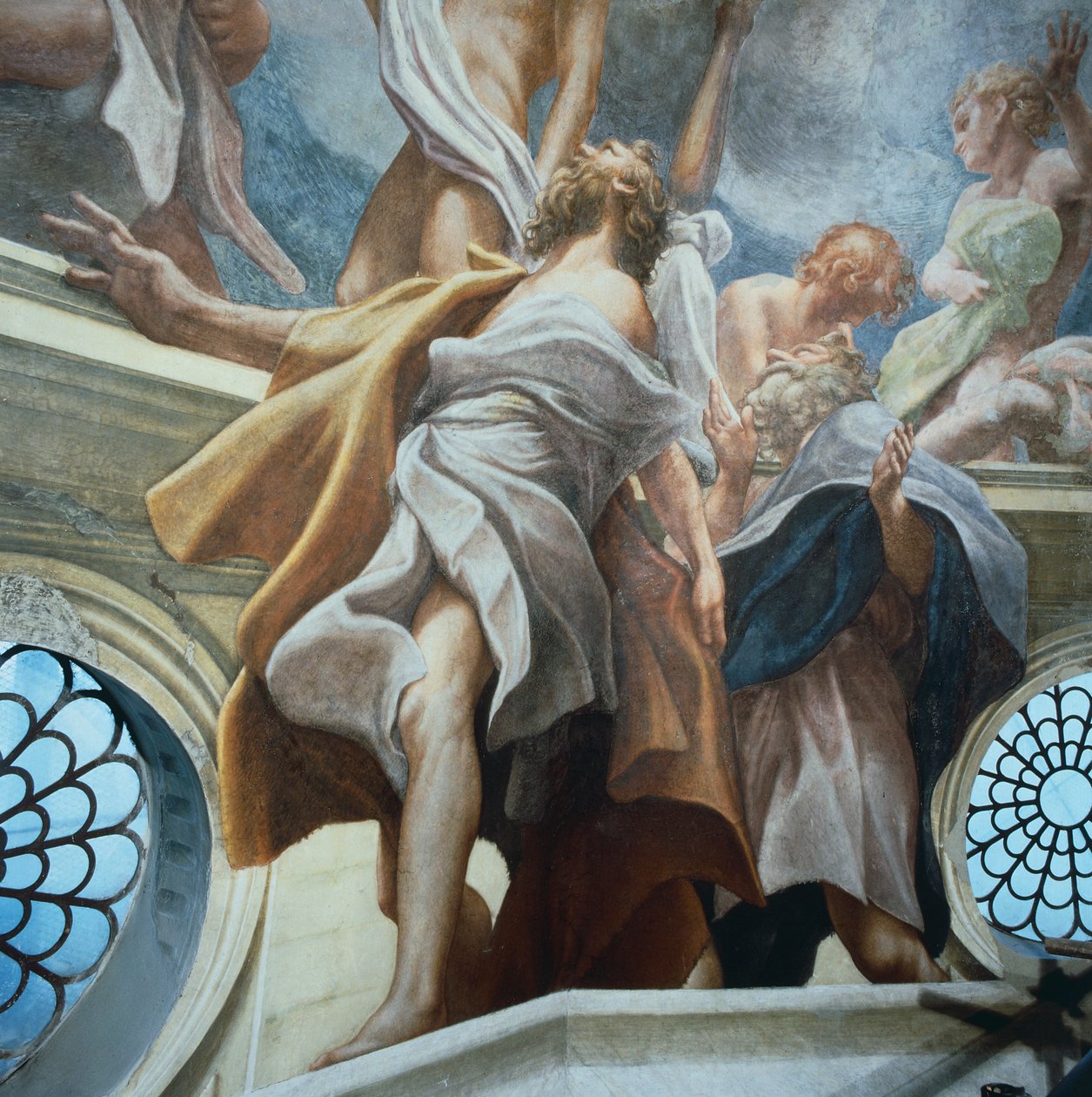 Figure of apostle, detail of frescoes of dome of Parma Cathedral, by Antonio Allegri Da Correggio (1489-1534) بواسطة (1489-1534) كوريجيو