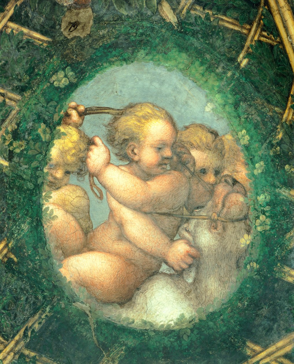 Ovate with cherubs, fresco by Antonio Allegri Da Correggio (1489-1534) Abbess