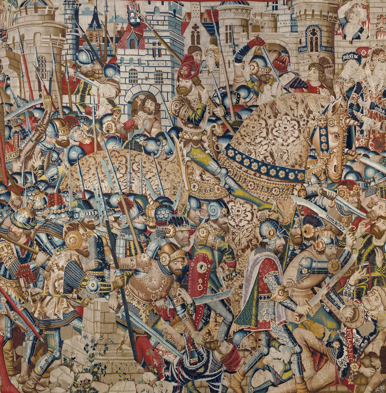 حرب طروادة: تدمير طروادة ، حوالي 1470 (نسيج) بواسطة (fl.1450-75) ماجستير في Coetivy