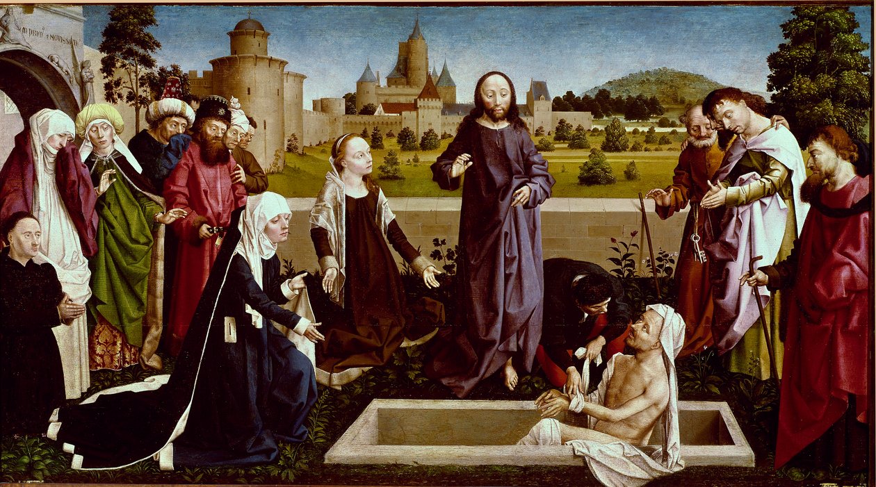 The Resurrection of Lazarus Painting on wood by the Master of Coetivy (Nicolas or Colas d