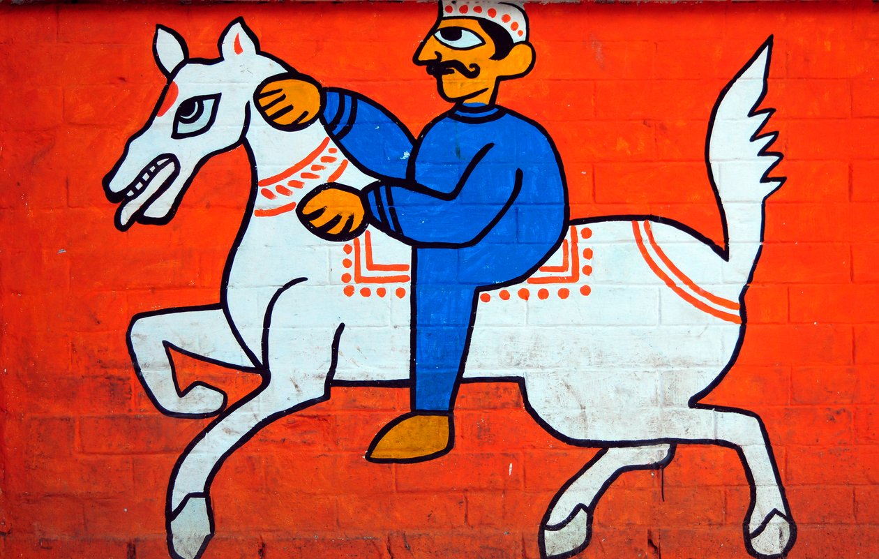 لوحة جدارية لراكب الخيل بواسطة غير معروف