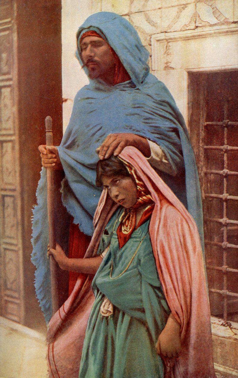 أفريقيا. المتسول الأعمى ومرشد طفله. 1920 بواسطة غير معروف