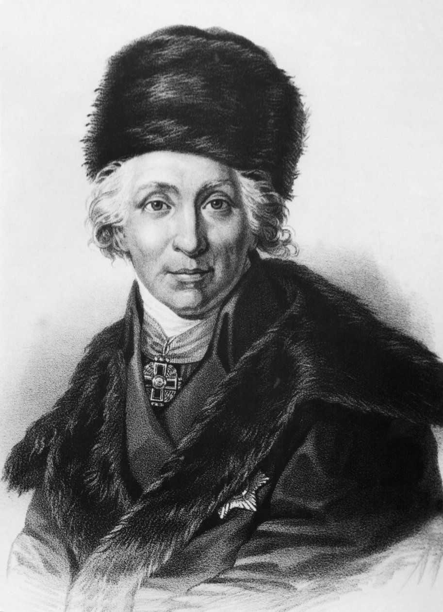 جافريل رومانوفيتش ديرزهافين (1743-1816) ، الشاعر والباتريوت الروسي الشهير. بواسطة غير معروف