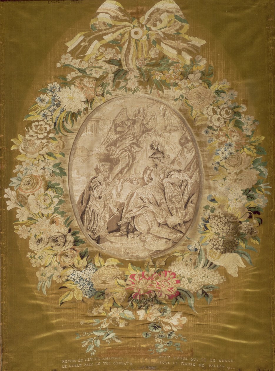 طول قماش الشاشة ، بواسطة فيليب دي لاسال (1723-1804) ، لمصنع بيرنون ، ليون ، 1770-1 (حرير ، نسج الساتان) بواسطة غير معروف