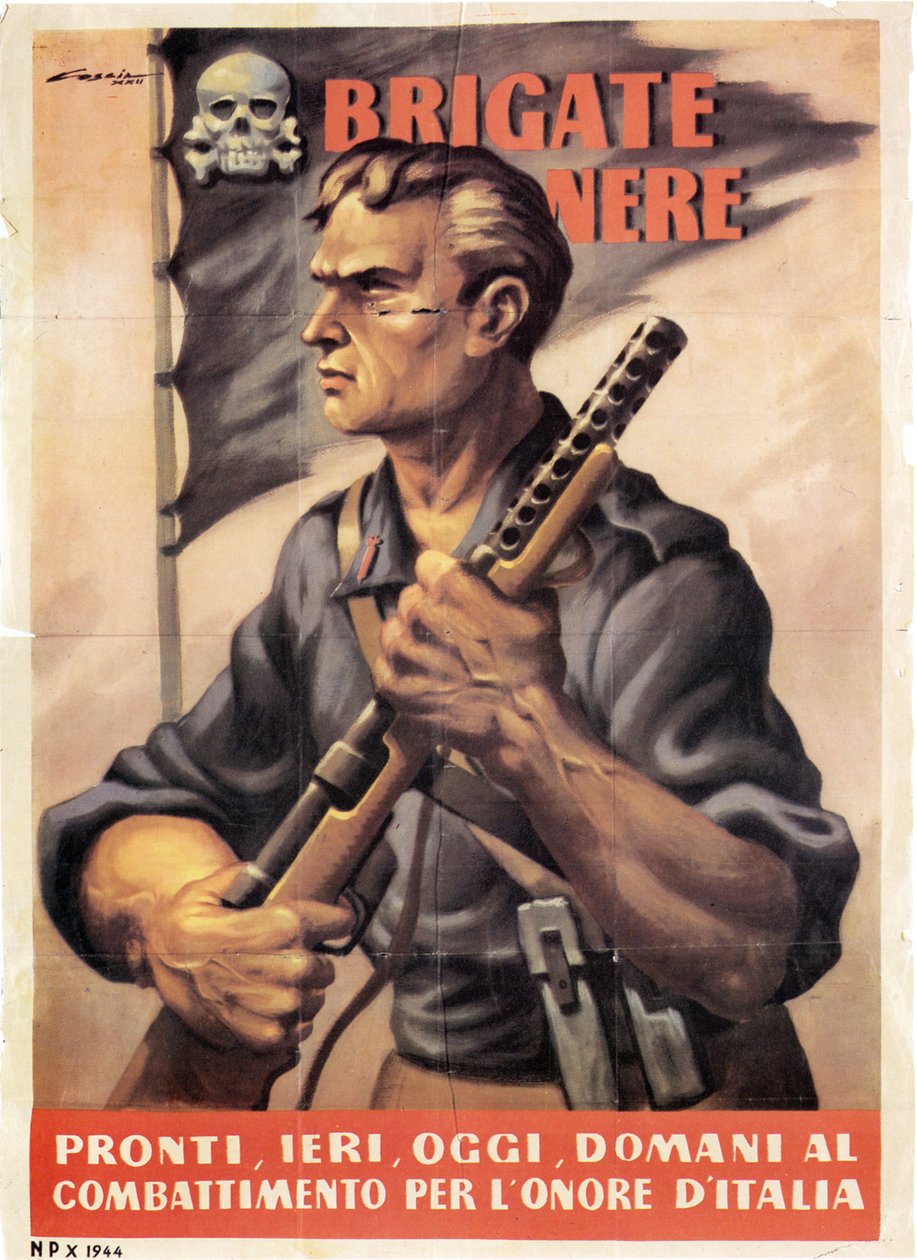 دعاية. ألوية سوداء. جاهز ، أمس ، اليوم ، غدًا للقتال من أجل شرف إيطاليا. 1943 بواسطة غير معروف