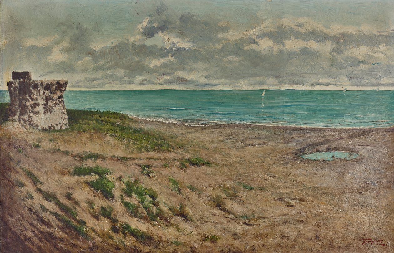 برج Termoli بالقرب من نهر Sinarca ، صورة مرسومة بواسطة غير معروف